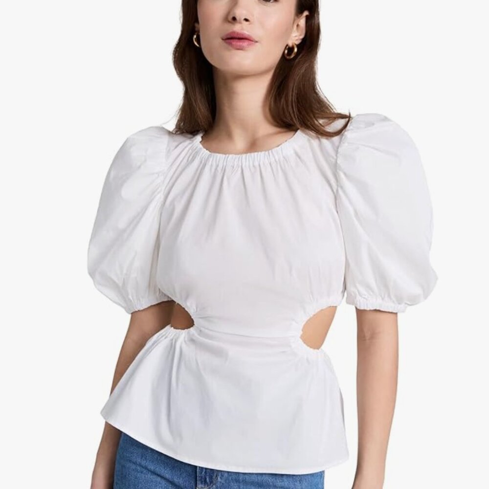 ASTR The Label Juno Cutout Peplum Top